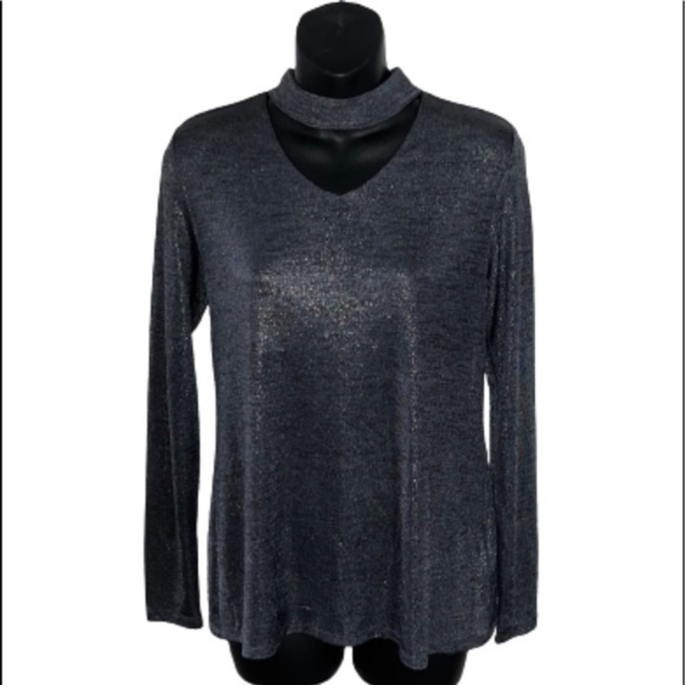 Ruff Hewn GREY sparkle chocker long sleeve lightweight sweater NWOT size XS